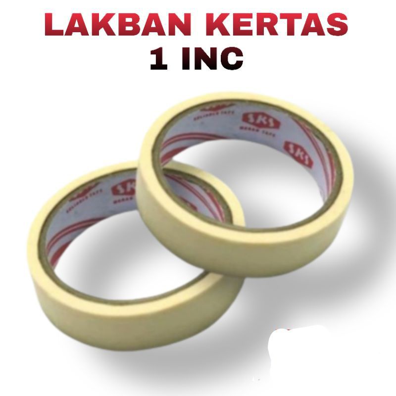

Lakban kertas 1 inc 24mX 10 y/Masking Tape/COD