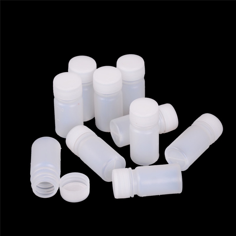 (Happy) 10pcs Botol Plastik 10ml Untuk Sampel Obat Cair