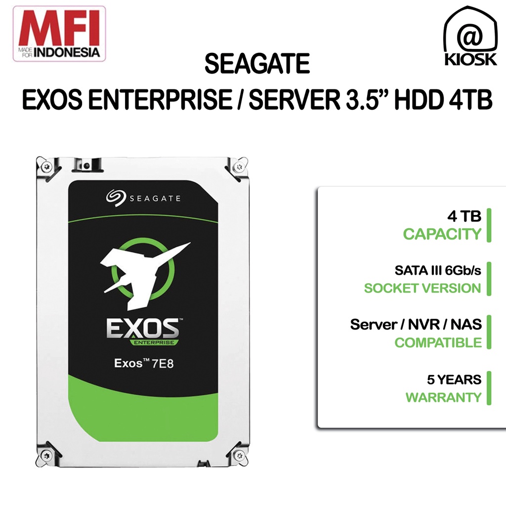 Seagate Enterprise / Server HDD 4TB - Seagate Exos - Garansi 5 Tahun