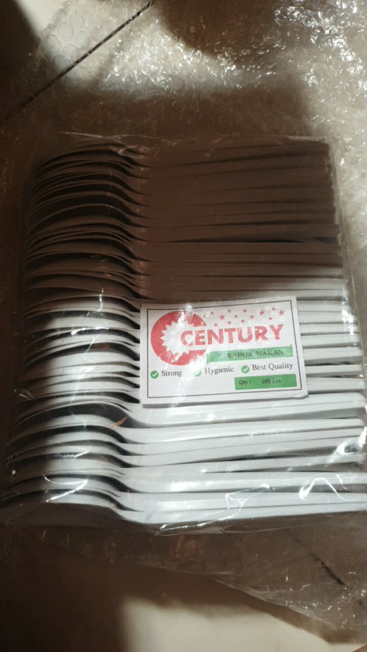 100pcs Sendok Makan Panjang (peralatan Makan Plastik Perlengkapan Catering Dapur Plastic Spoon)