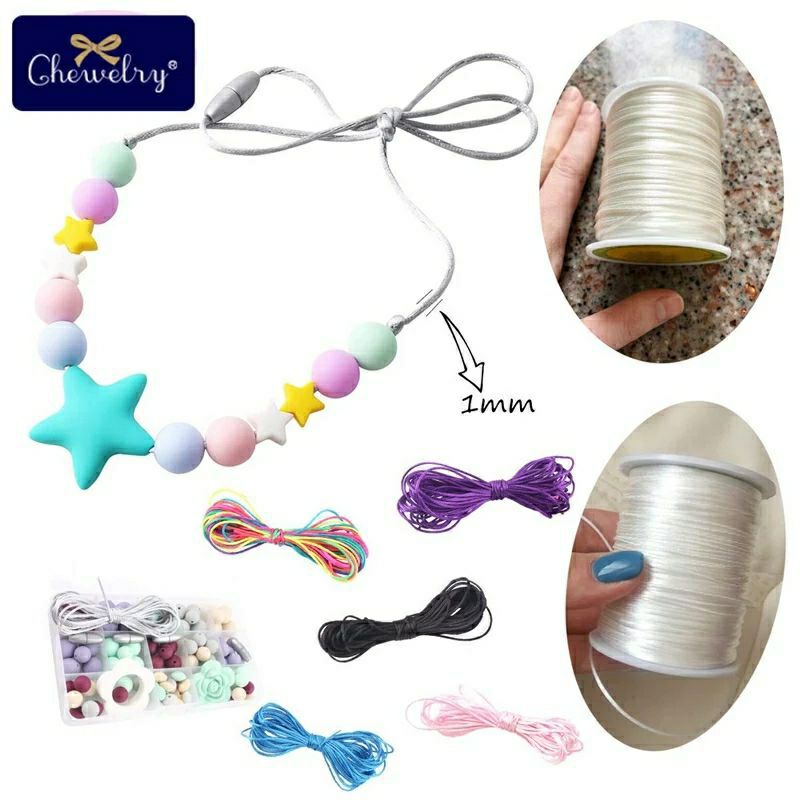 (Rol) Tali Satin Simpul Cina 1mm Bahan Craft dan Membuat Gelang Klaung