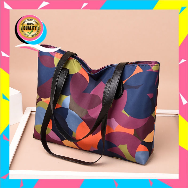 Tas Wanita 2021  Fashion Kain Oxford Tote  Korea Warna Solid Satu Tas Bahu Tas wanita Besar Tas Tas