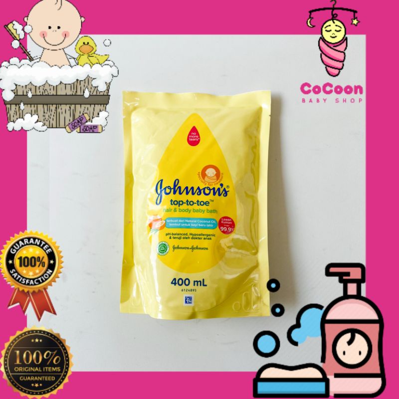 Johnson Top To Toe Refill 400ml / Sabun Mandi Bayi Baru Lahir