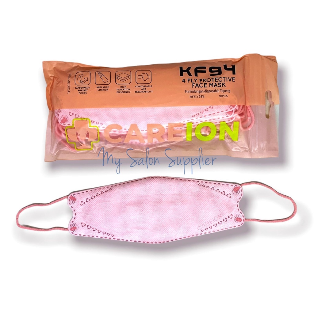 Careion KF94 Protective Face Mask 4 Ply Earloop / Masker Mulut isi 10 Warna