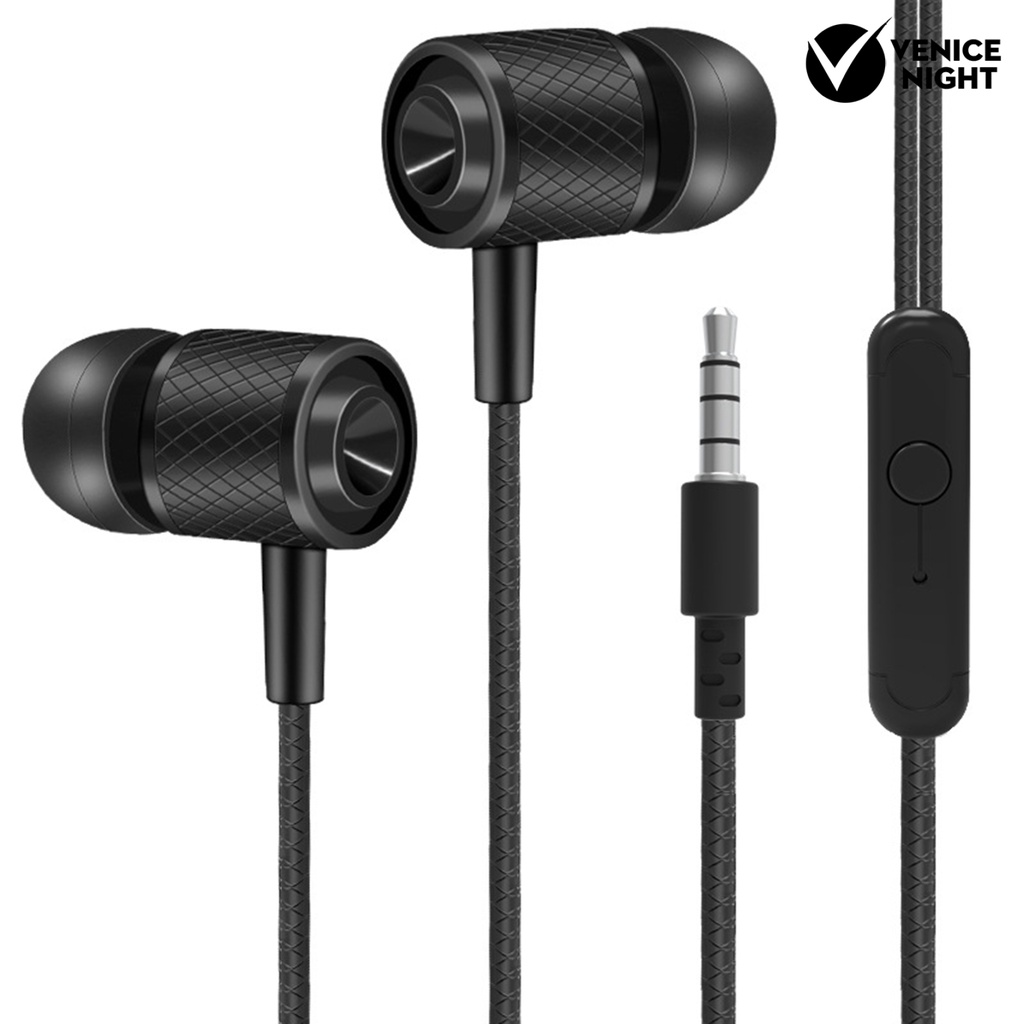 (VNEP) (Berkabel) Headset Earphone Earbuds Sport Bass Kuat Ringan Noise Canceling Jack 3.5mm Untuk Lari