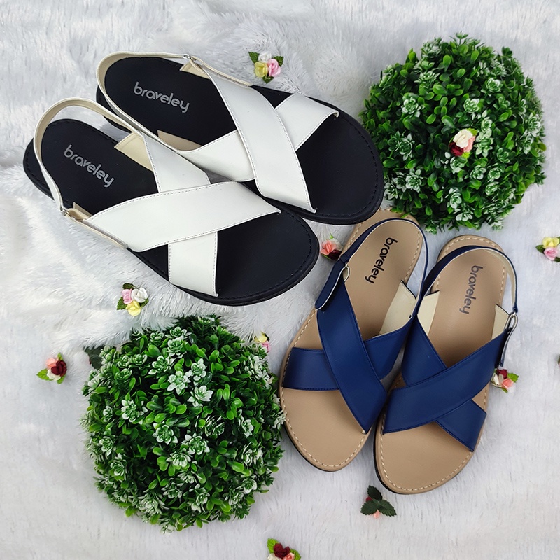 Sandal Wanita Tali Sol Karet Flat Murah Sendal Traveling Kuat Awet