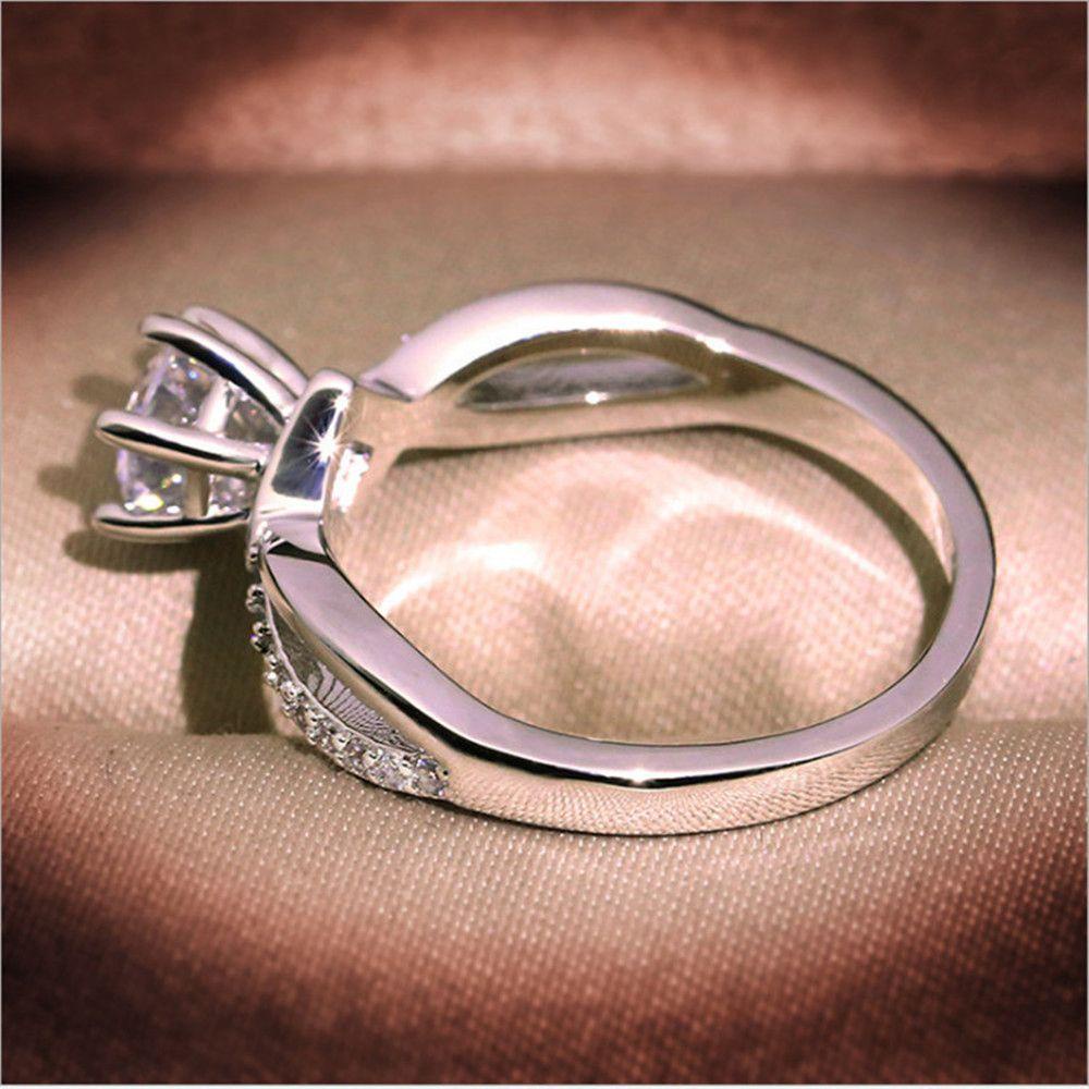 Preva Cincin Kawin Berlian Mewah Wanita Perak Alloy Ladies Ring