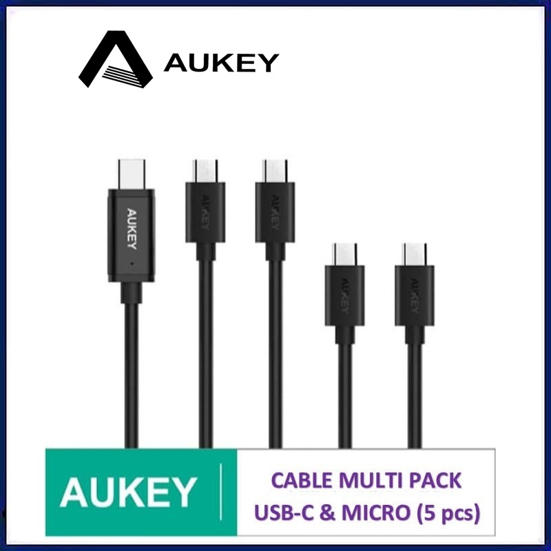 Aukey CB-TD2 Cable Micro USB &amp; USB C 2.0 (5pcs) Kabel Mikro USBC CBTD2