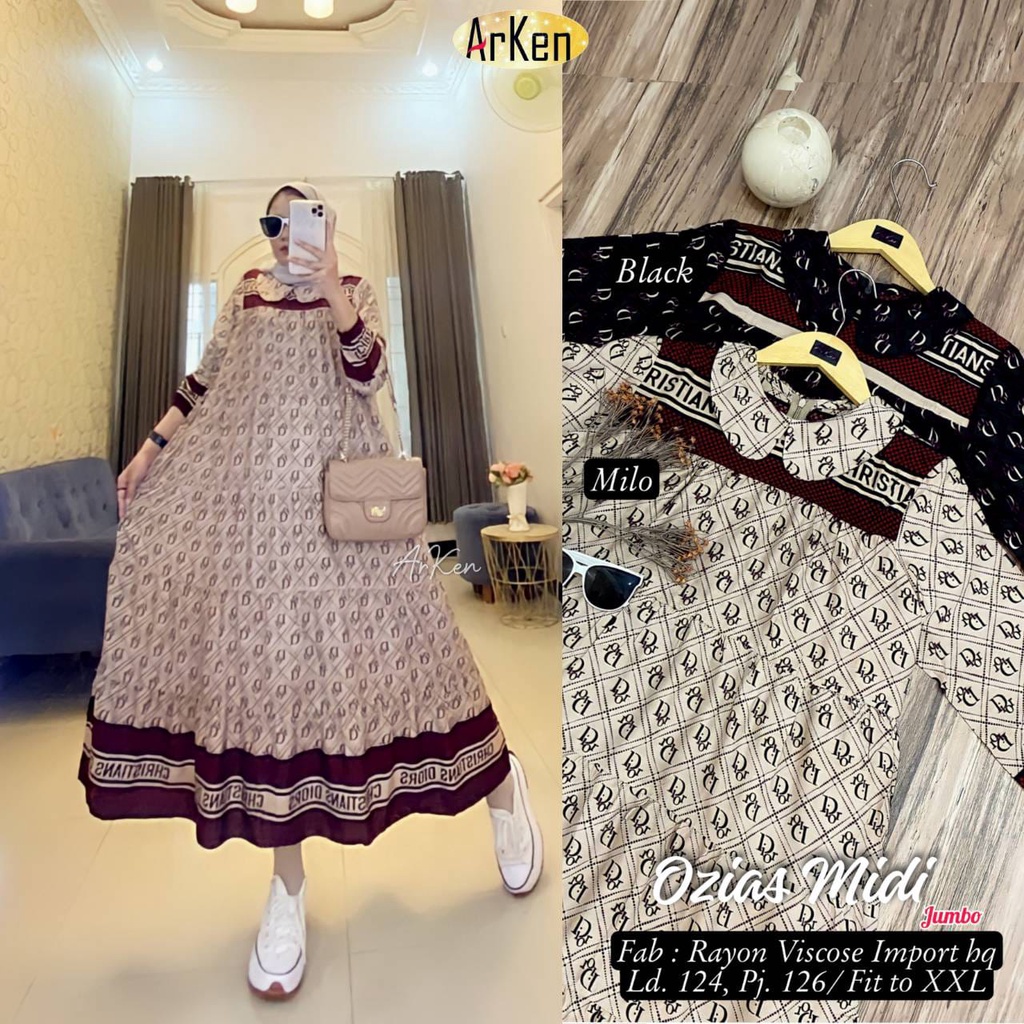 OZIAS MIDI JUMBO DRESS BY ARKEN