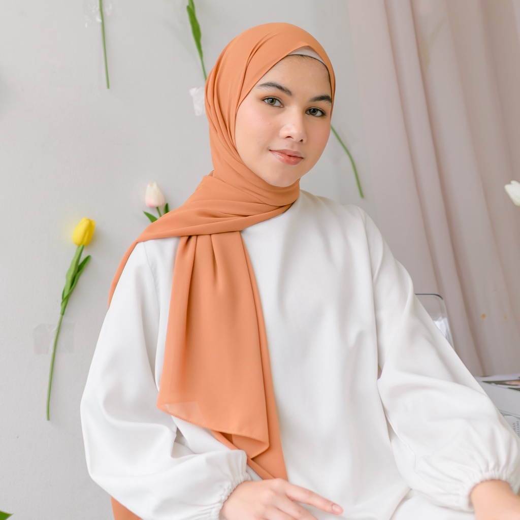Lozy Hijab - [Defect] Bawal Shawl ( Hijab Pashmina )-Apricot