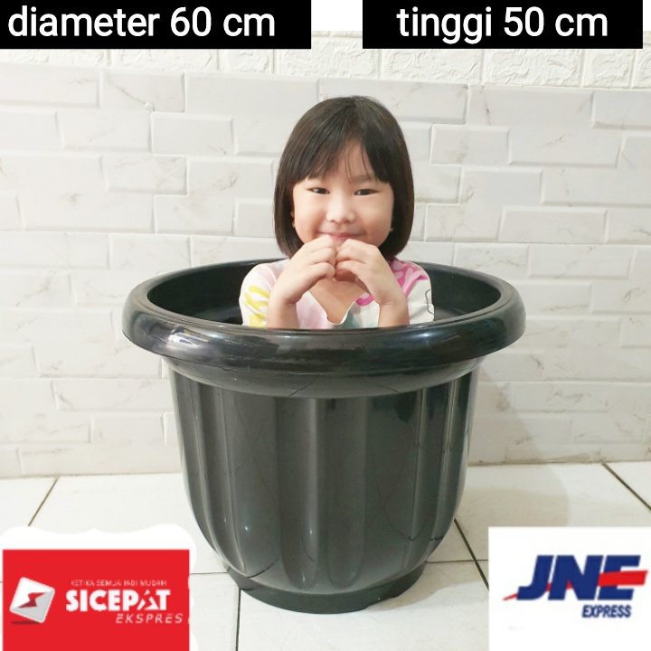POT TANAMAN 60 HITAM POT BUNGA BESAR 60CM POT KEBUN JUMBO 60 CM POT TANAMAN BUAH SUPER BESAR POT TAM