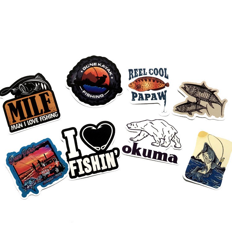 50PCS Funny Fisherman Go Fishing stickers For suitcase Freezer DIY decoration Decals Car Sticker