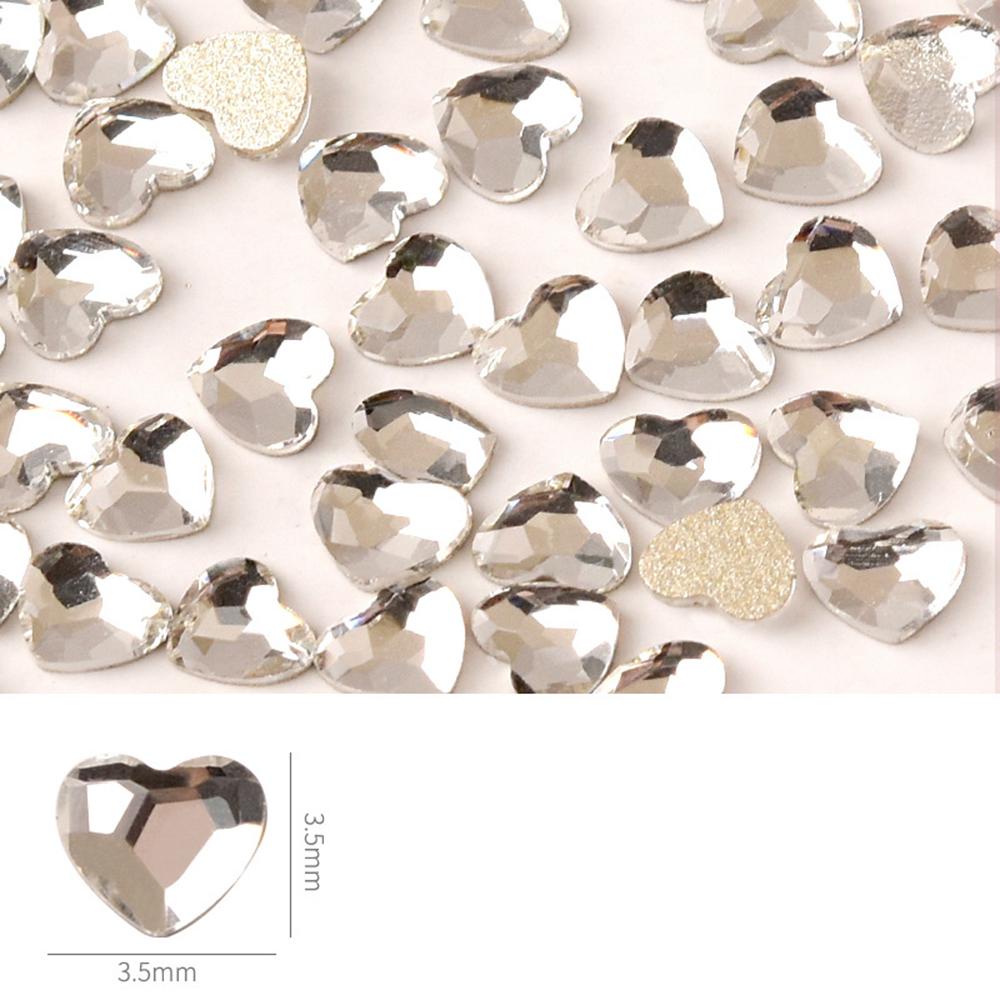 Agustina Jantung Nail Art Berlian Imitasi Wanita Mix Glitter Aurora Laser Flat-bottomed Diamond Jewelry AB Kristal Stiker Kuku