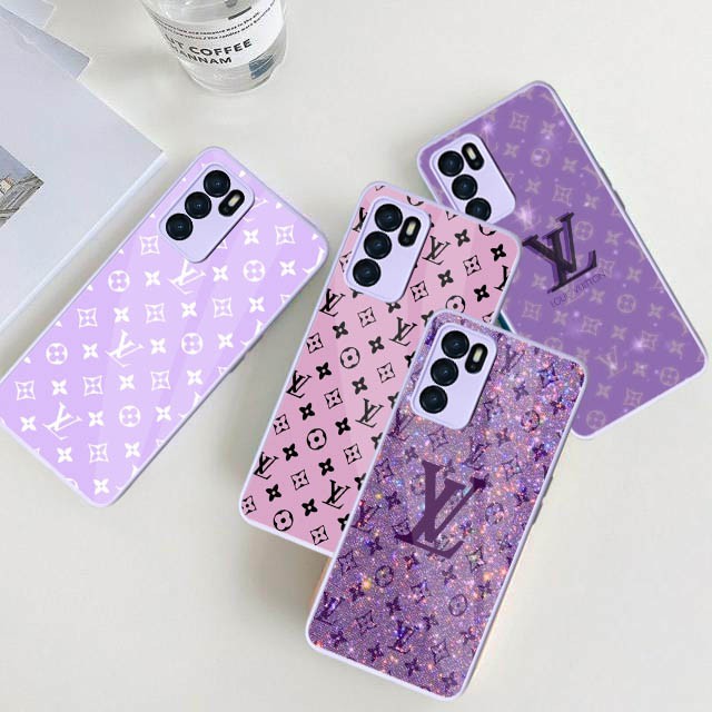 Softcase Glass Macaron Lilac [SM34] For Oppo Reno 6 4G A5s A16 A15 Reno 5F Reno 5 A54 | Case Oppo A1