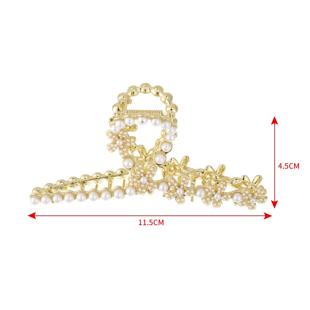 Jepit Rambut Bentuk Hiu Aksen Mutiara Dan Berlian Imitasi Bahan Alloy Gaya Korea Untuk Wanita