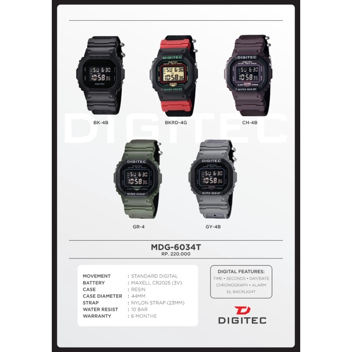 Jam Tangan Digital Pria Digitec MDG-6034T - Hitam