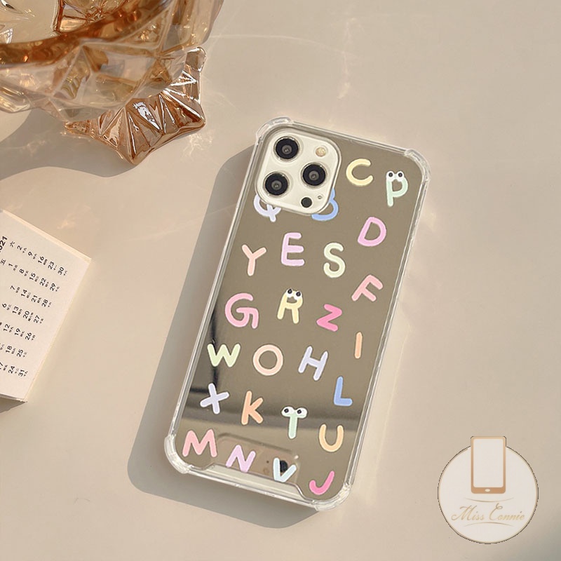 Casing iPhone 11 7Plus 8Plus XR X XS Max 13 Pro Max 12 Pro Max 7 8 Plus 11Pro Max SE 2020 Shockproof Motif Huruf