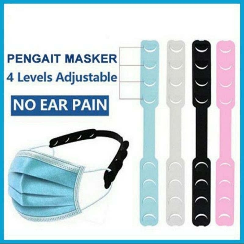 Pengait Masker Hijab / Konektor Tali Masker - Bahan Plastik Lentur