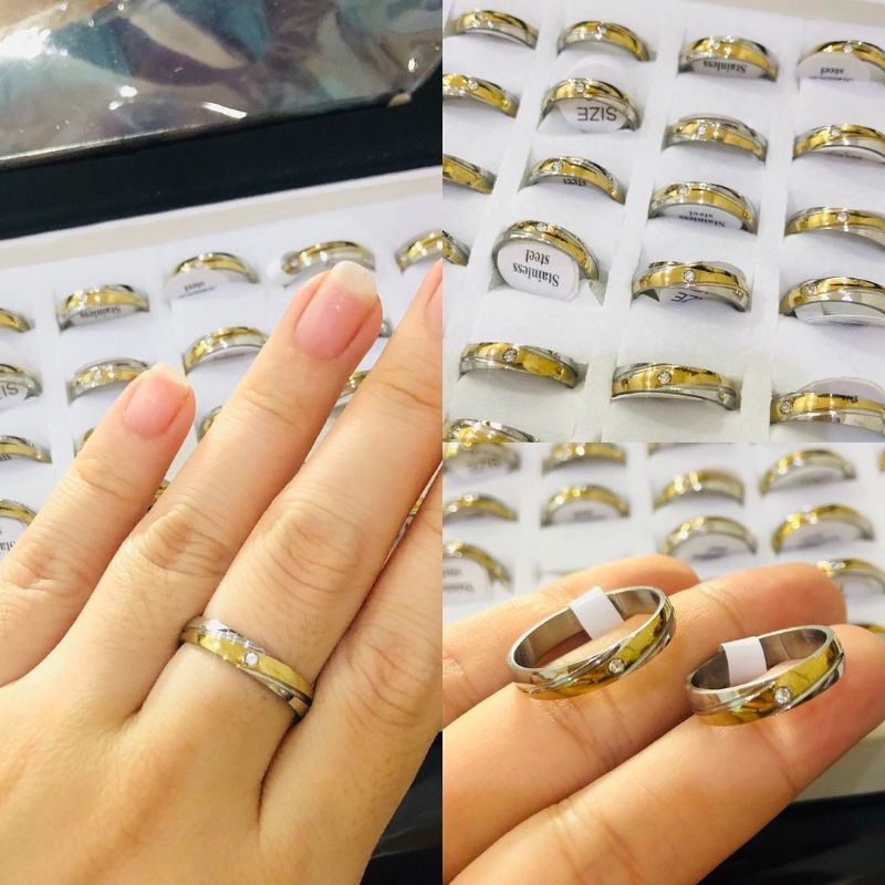 (2 Warna) CINCIN TUNANGAN PERNIKAHAN TITANIUM 100%