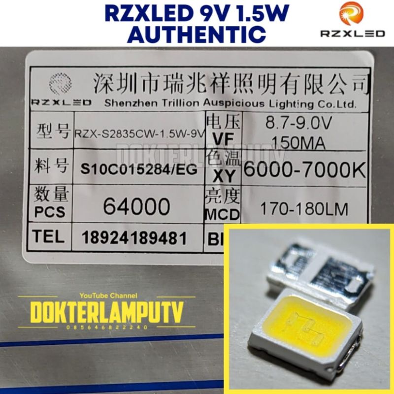 LED SMD 2835 9V 150MA  UNTUK LAMPU PHILIPS OSRAM PANASONIC DLL RZX