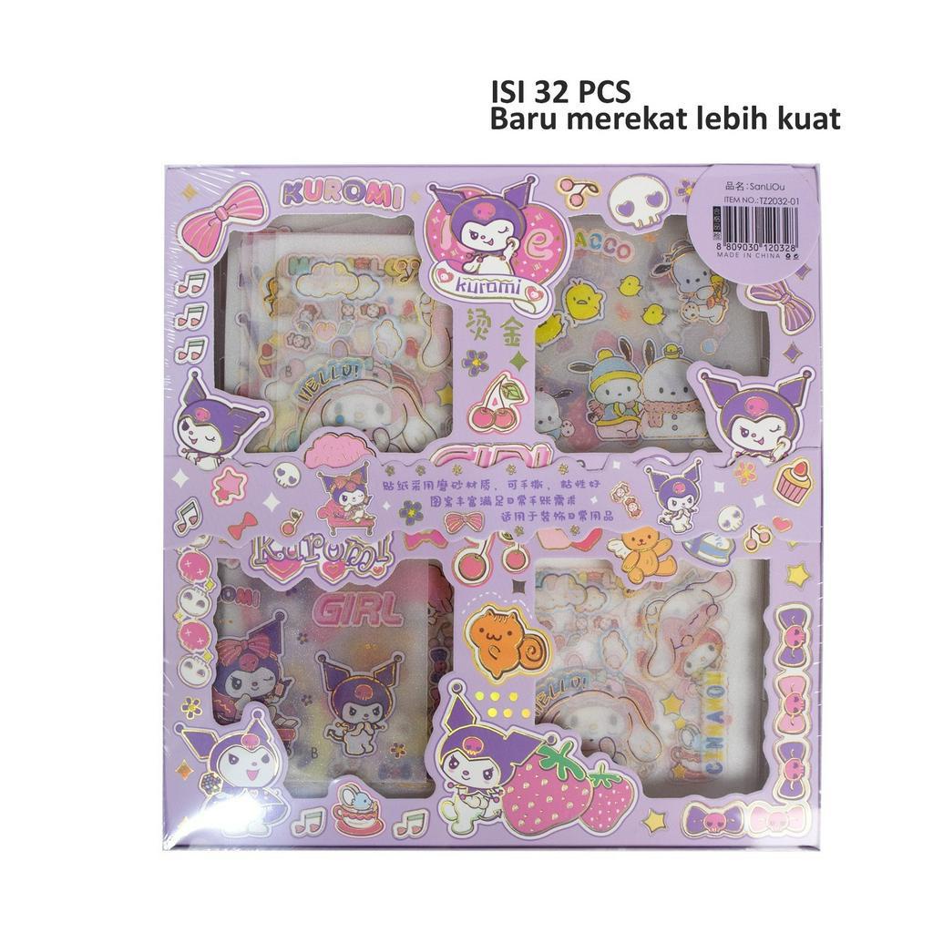 Sticker Anak Aesthetic  Waterproof Book Karakter Mini Edition Isi 32 Lembar