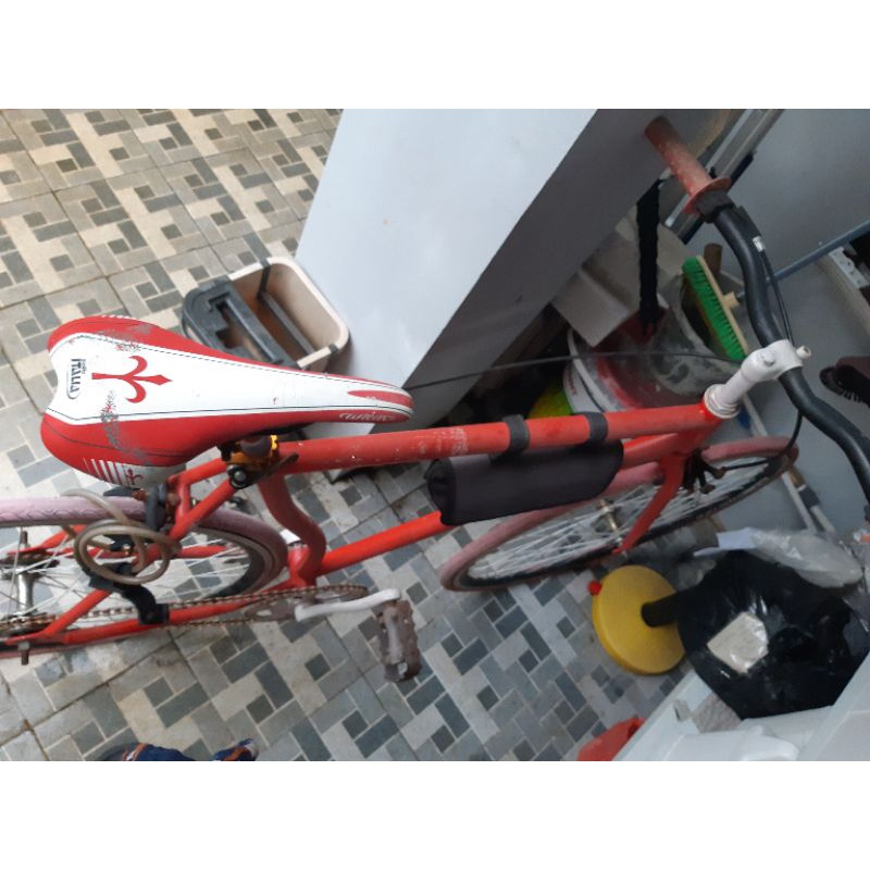 jual MURAH sepeda Fixie merah preloved bekas
