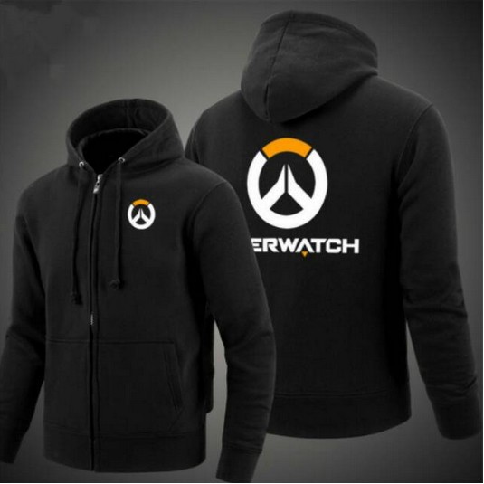 PROMO Jaket OverWatch BIG SIZE hoodie / Size S M L XL XXL/ Warna Hitam / Fleece Premium/Cowok KEREN