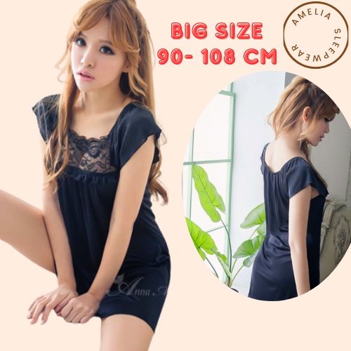 S M L XL XXL XXXL Lingerie Sexy Big Size Hitam Intim Pasangan Seksi Kado Seserahan Baju Tidur Wanita