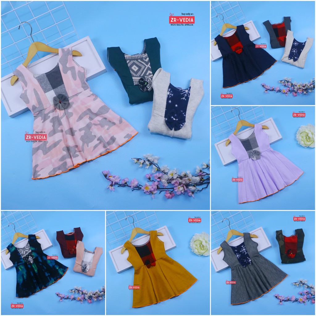 [BLUDRU FLANEL] Dress Clairine Baby uk 3-12 Bulan / Baju Pesta Yukensi Dres Anak Bayi Perempuan Adem