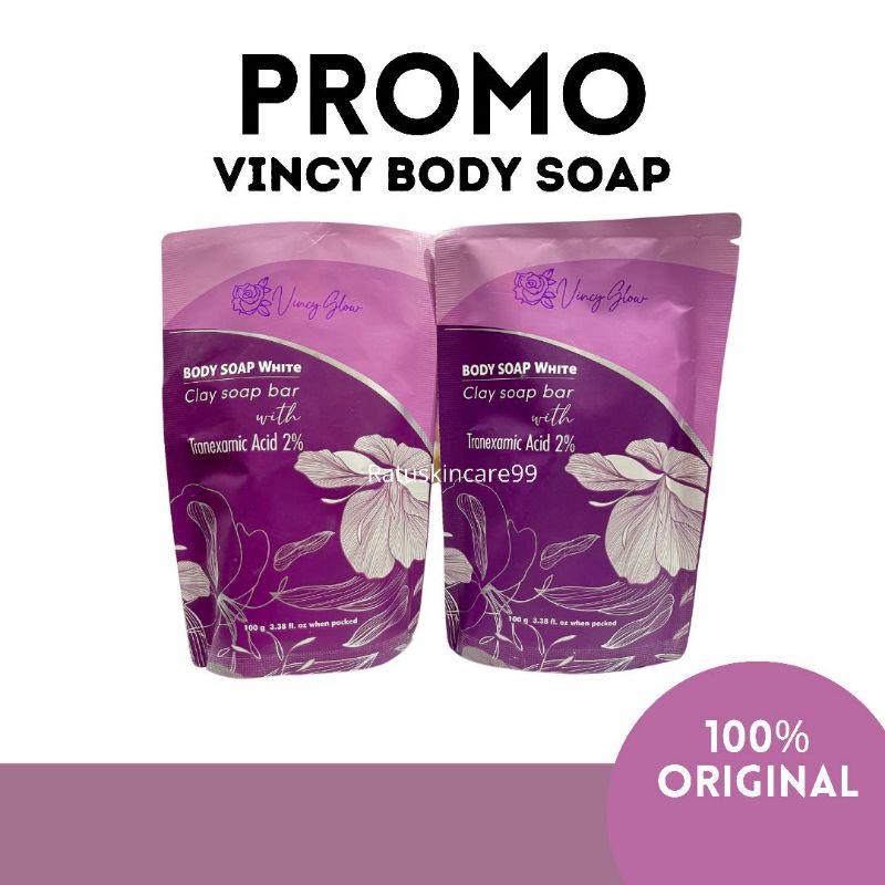 VINCY GLOW SOAP SABUN PEMUTIH TUBUH PERMANEN ORIGINAL