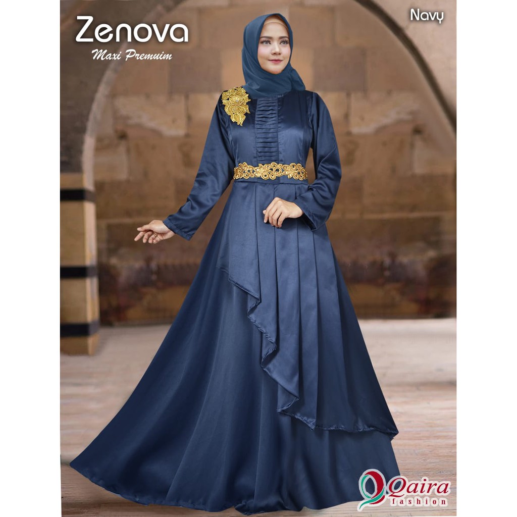 Gamis pesta simple tapi mewah/Baju muslim Gamis Zenova