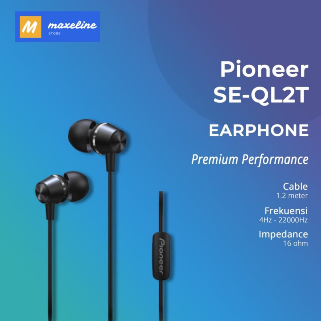 Pioneer SE-QL2T Earphone Extra Bass - Hitam