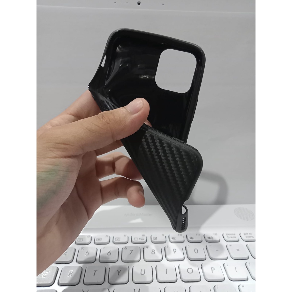 Soft Case iPhone 11 Pro 5.8&quot; Black TPU Slim iPhone 11 Pro Fiber Carbon iPhone 11 Pro