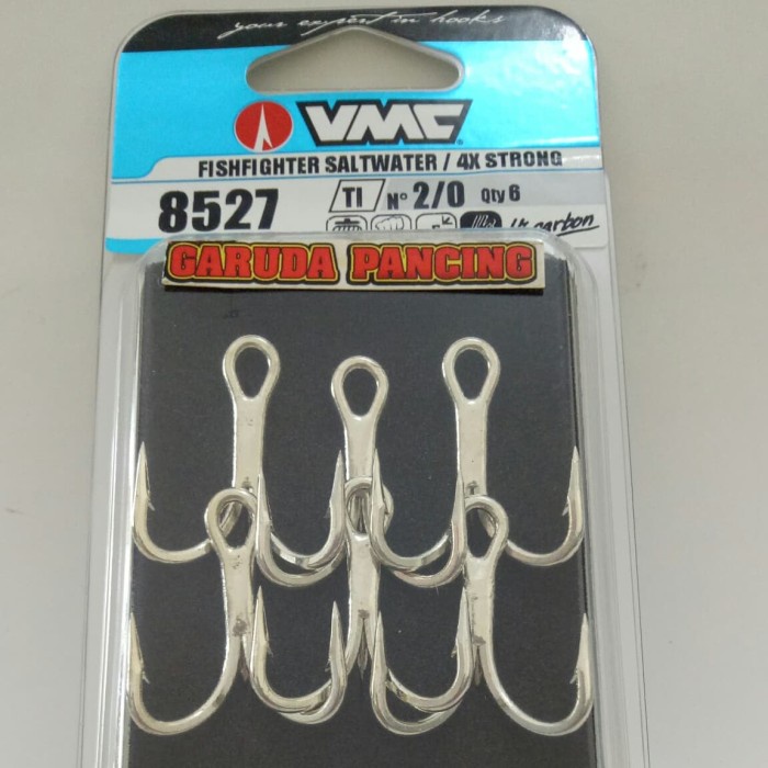 PROMO VMC 8527Ti treble hook 8527 Ti 4X strong kail trolling casting popping - 1.