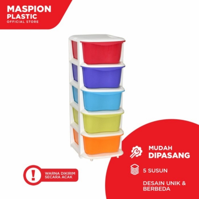 Maspion Laci Lemari Pakaian Susun 5 Tower Container S5