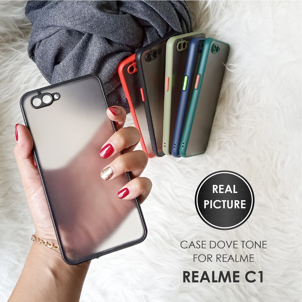 CASE HP REALME C1 SOFTCASE DOVE MATTE PLUS PELINDUNG CAMERA