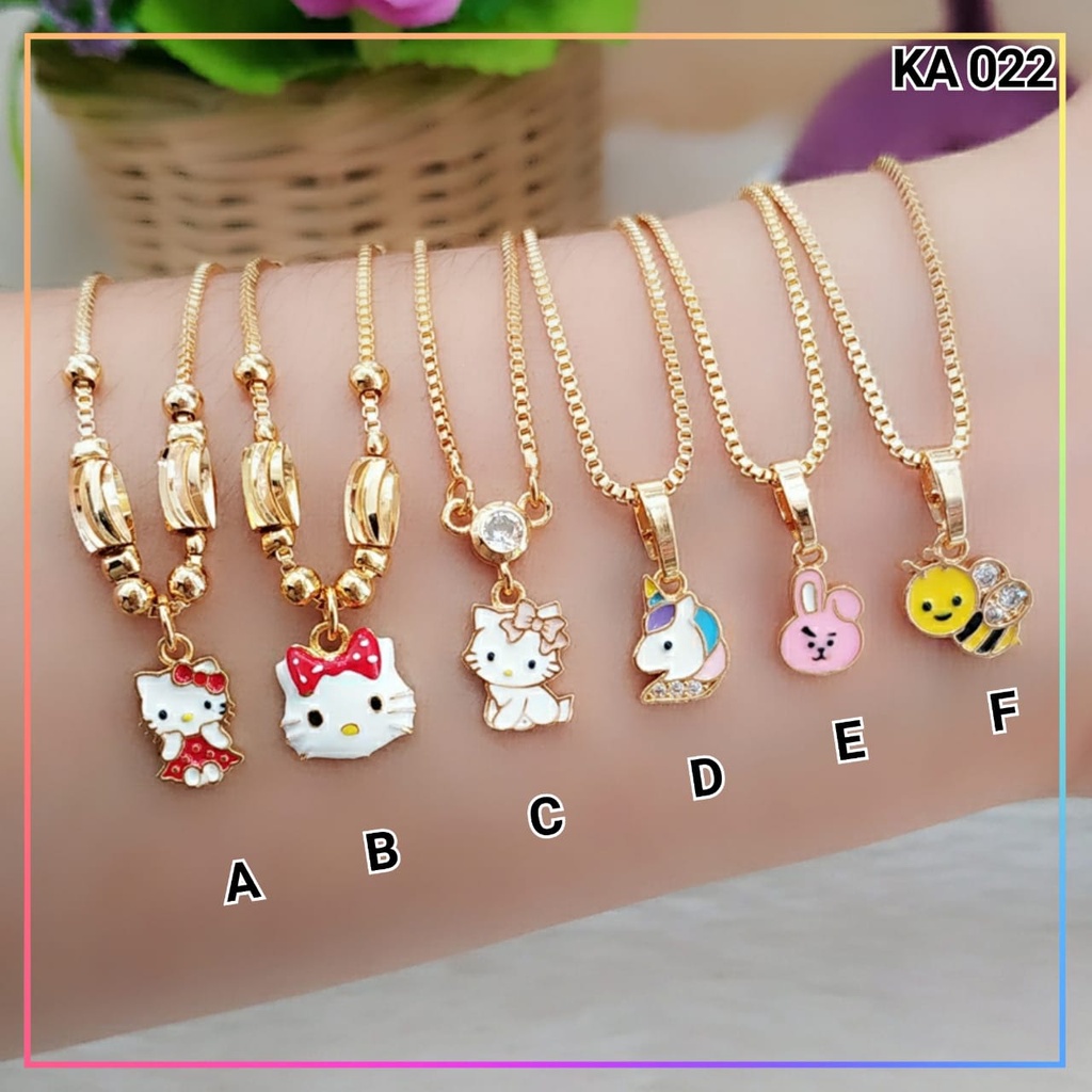 Kalung xuping kalung anak karakter kitty terlaris perhiasan anak lapis emas gold KA 022