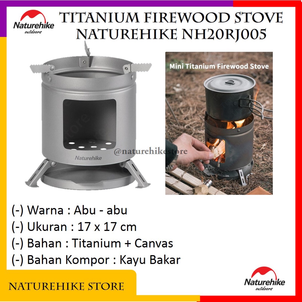 Jual Titanium Firewood Stove Kompor Kayu Bakar Mini Naturehike Nh20rj005 Tungku Keren 7691