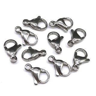 10pcs / lot Konektor Rantai Kait Lobster Bahan Stainless Steel DIY