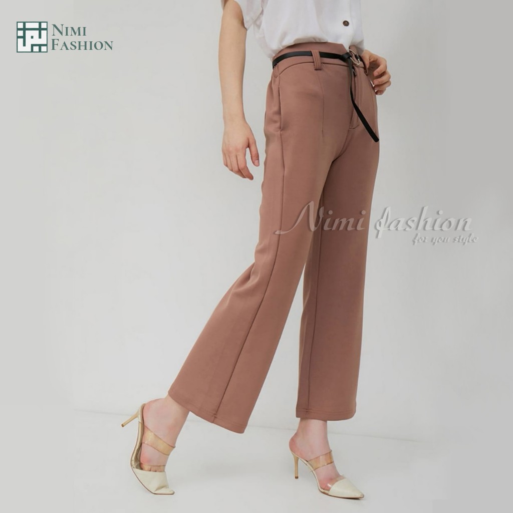 NIMI - Venya Pants Celana Cutbray Scuba Premium HigtWaist Cutbray Palazzo Office Pants