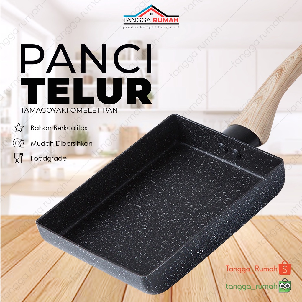 Wajan Katel / Penggorengan / Gorengan Goreng Telur Tamagoyaki Omelet Frypan / Pan Datar & Anti Lengk
