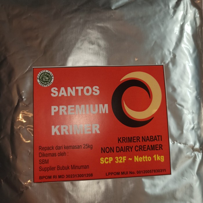 

r0eree Creamer Santos Krimer Premium Non Dairy Ndc Scp 32F Repack 1Kg Ds20X11