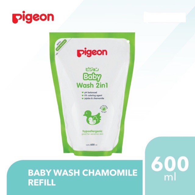PIGEON BABY WASH 2in1 HAIR &amp; BODY JOJOBA CHAMOMILE 600ML
