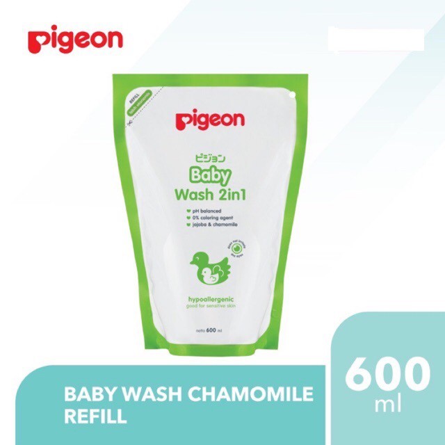 PIGEON BABY WASH 2in1 HAIR &amp; BODY JOJOBA CHAMOMILE 600ML