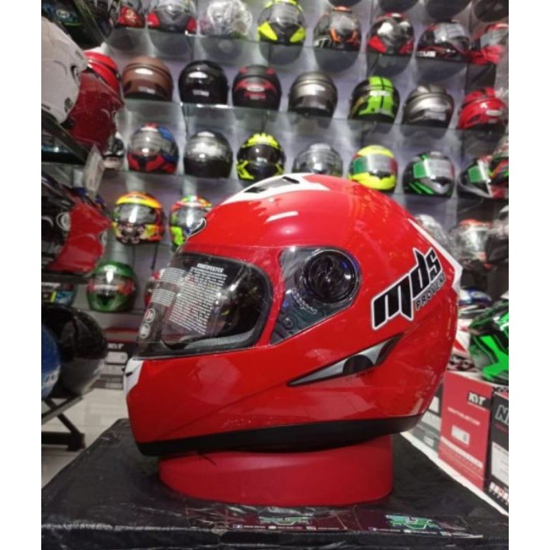MDS HELM PROVENT SOLID FIRE RED DOUBLE VISOR