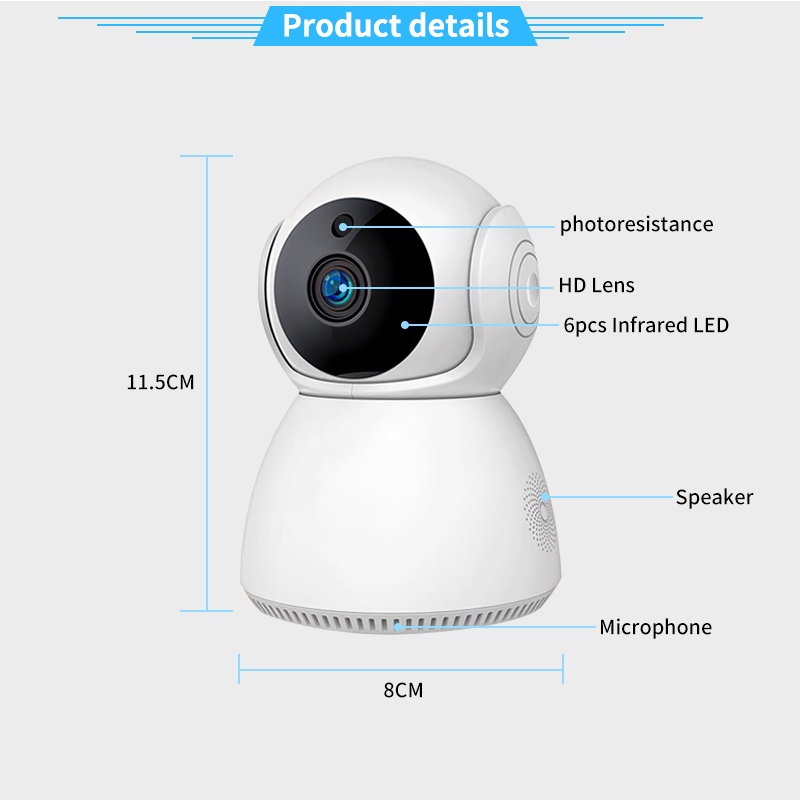 CCTV V380 IP Camera mini 8MP HD 1080P wireless CCTV wifi snowman kamera cctv