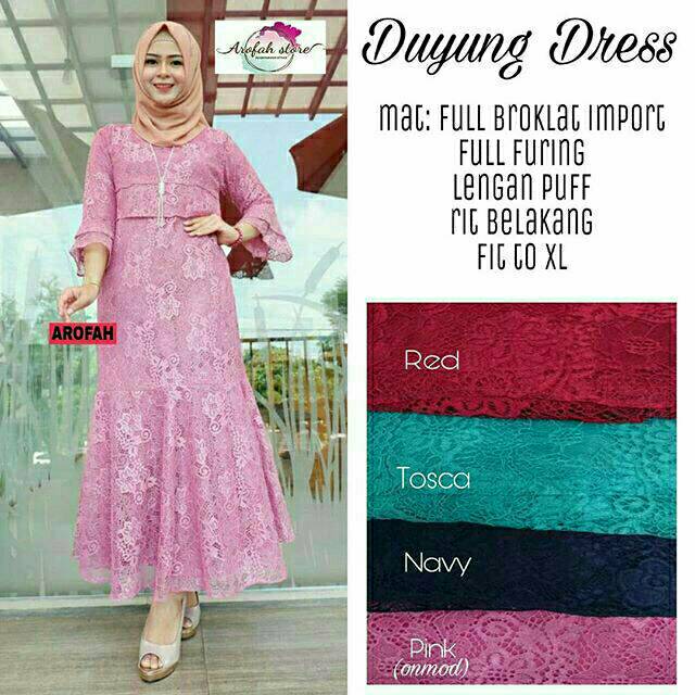DUYUNG MERMAID LONGDRESS GAMIS PESTA BROKAT LEBARAN RAYA DRESS