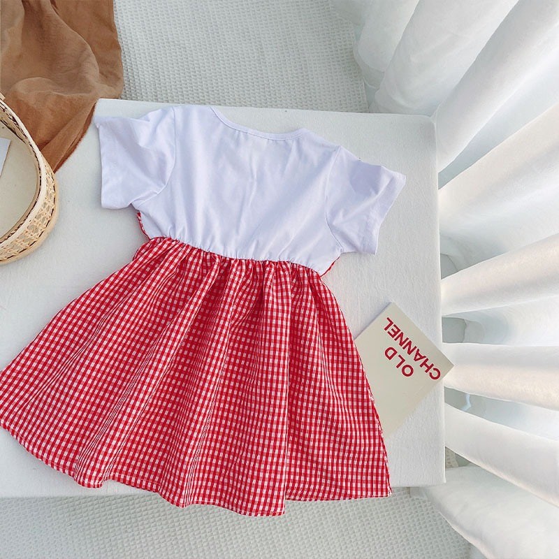 Promo !! Dress anak cewek cutie - dress middle wrinkle square import uk 1-4thn uk (putih dusty)