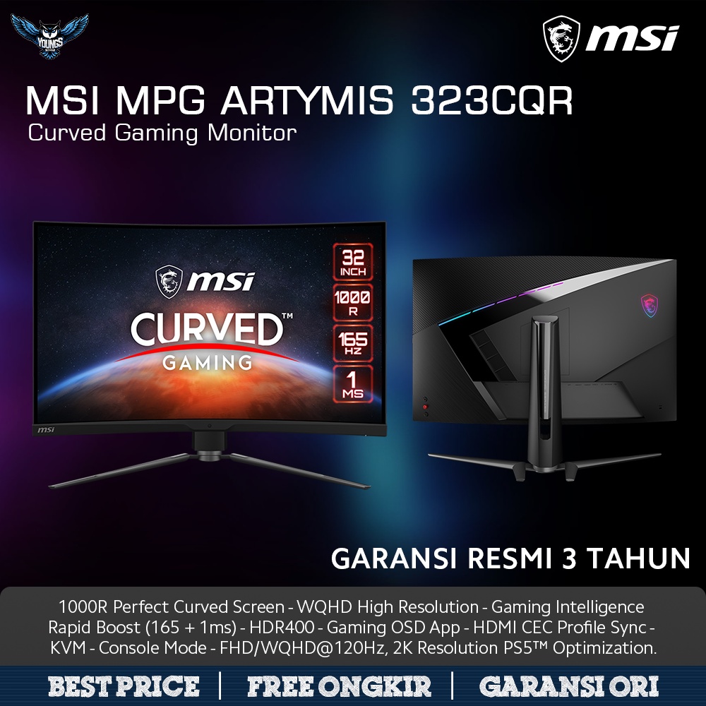 LED MSI MPG ARTYMIS 323CQR 32" Curve 2K 165Hz 1ms | Gaming Monitor