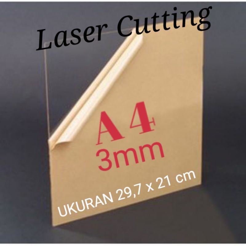 AKRILIK LEMBARAN TEBAL  3 MM BENING UKURAN A4